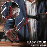 Showing the Wine Decanter's slanted Spout
