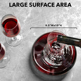 Head on showing the Wine Decanter's Large Surface Area