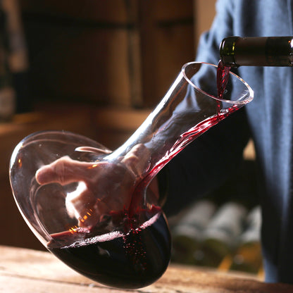 Le Chateau Wine Decanter - 100% Hand Blown Lead-free Crystal Glass
